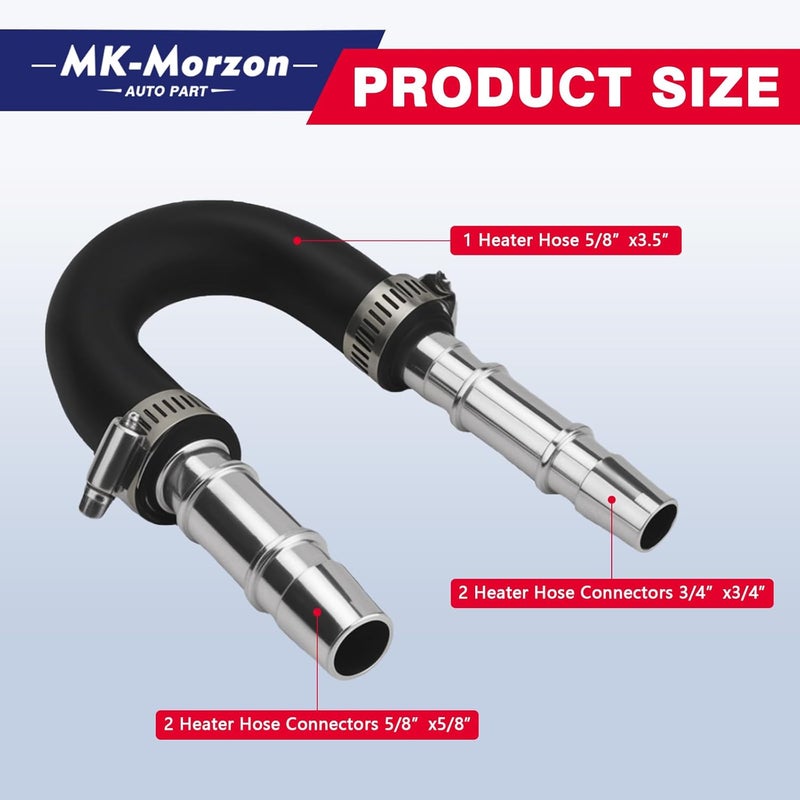 MK-Morzon 626-001 Engine Heater Core Bypass Kit With 5/8" 3/4" Hose Fit for Most Common Heater Hoses - Image 3